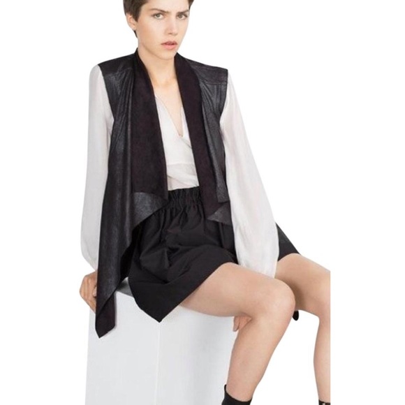 zara leather vest